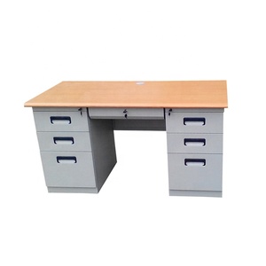 Mesa de escritorio de ordenador de acero para oficina en casa, mesa de trabajo de personal de metal para oficina con cajones - Product Image 4
