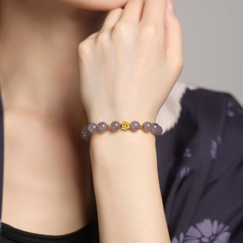 Hotan yeşim küçük şeftali çiçeği tek döngü bilezik kızlar için bir hediye olarak - Product Image 6