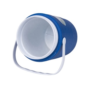 Dayanıklı plastik yuvarlak motosiklet kamp yalıtımlı buzluk çanta 1L 3L 8L bira içme taşınabilir şarap soğutucu kutusu kolu ile Set - Product Image 4