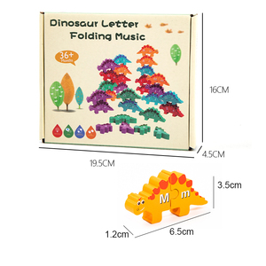 Diy Dinosaurs <strong>Patterns</strong> Jigsaw Puzzle Balance <strong>Building</strong> <strong>Block</strong> 26 Alphabet Matching Game Educational Toy - Product Image 1