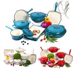 Chất lượng cao nhiều màu men gang <span class=keywords><strong>Cookware</strong></span> Set nấu ăn súp & chứng khoán chậu và chảo Frying Pan - Product Image 4