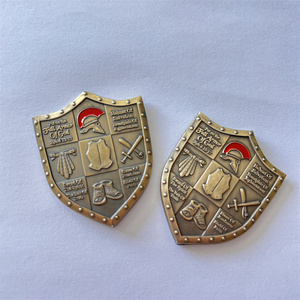 Áo giáp của thần thách thức đồng xu chiến binh đức tin đeo toàn bộ áo giáp của huy hiệu lưu niệm thần đồng mạ đồng huy hiệu - Product Image 4