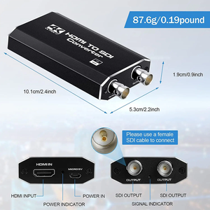 工厂价格转换器4K HDMII至SDI转换器适配器1端口HDMI输入2端口SDI输出支持SDI/hd-sdi/3G-SDI