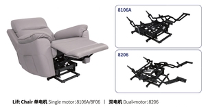 高齢者シングルモーターおよびデュアルモーターモデル8106/8206用のハンドコントローラーを備えたパワーリフトチェアメカニズム - Product Image 5