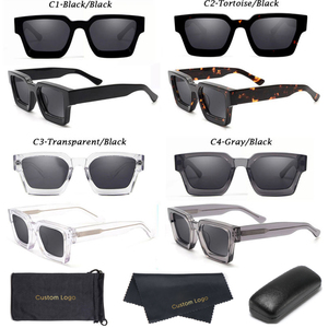 نظارات شمسية مربعة سميكة من CONCHEN للبيع بالجملة مستقطبة عالية الجودة مصنوعة يدويًا حسب الطلب-شعار عصري - Product Image 1