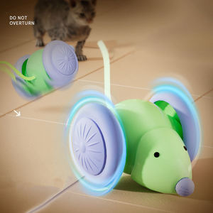 Rastgele fare rota ile akıllı interaktif kedi oyuncak, USB şarj edilebilir otomatik Dodge sessiz yavru oyuncak - Product Image 5