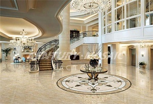 Centurymosaic bán buôn Vòng tròn vuông đá cẩm thạch huy chương bằng tia nước Gạch Mosaic mẫu thiết kế cho tầng Thái Lan nhà máy - Product Image 2