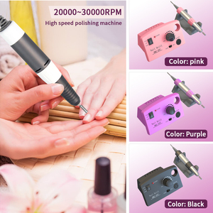 Mini taladro eléctrico para uñas personalizado profesional 5 en 1, caja de almacenamiento redonda con soporte, enchufe del Unido Reino, incluye capa de broca de pieza de mano - Product Image 5