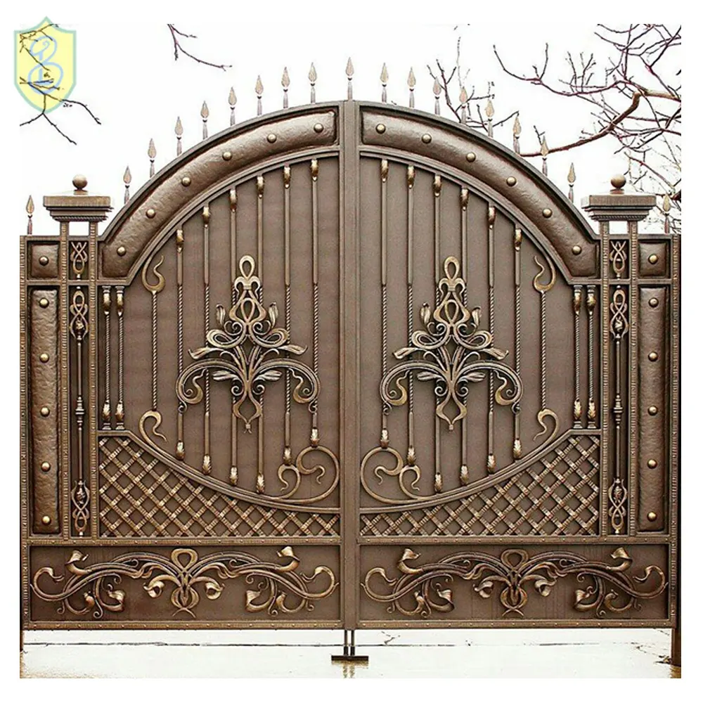 Puerta de hierro forjado, diseño de lujo, 2020