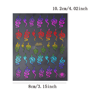Wholesale Colorful Nail Stickers Cartoon <strong>Cute</strong> <strong>3D</strong> Laser Color Small Snake Back Adhesive Nail Decals for Nail <strong>Art</strong> DIY - Product Image 6