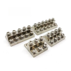 Bloque de terminales de tornillo de doble fila, bloque de terminales de tierra de latón, barra colectora, bloque de terminales de alta corriente, 2 uds. - Product Image 1