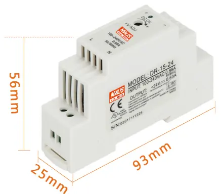 Fonte de alimentação do interruptor do tipo trilho DRP-480-24 220VAC DR-15-5 DR-15-24 Fonte de alimentação DR-45-24