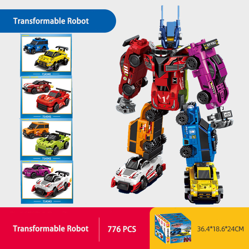 Robot voiture transformable 4-en-1 - Modèle aléatoire