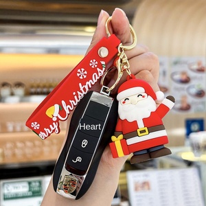 High-End Metal Cross-Border Santa Claus Keychain Christmas <strong>Key</strong> Pendant Bag Hanging for Wholesale Gift <strong>Giving</strong>