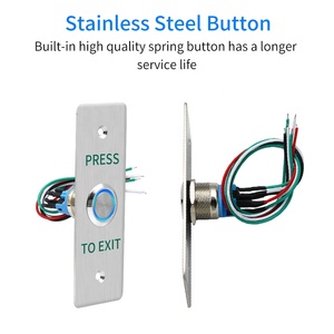 Su geçirmez kapı itme çıkış düğmesi kapısı açma anahtarı açacağı COM NC NO kapı erişim kontrol sistemi için LED aydınlatmalı giriş açık - Product Image 2