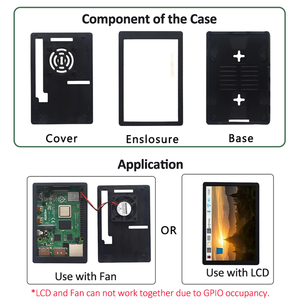 Raspberry Pi 4 Modell B Black Box Abnehmbares Deckel gehäuse ABS-Gehäuse für Rpi 4B-Lüfter oder 3,5-Zoll-Touchscreen - Product Image 3
