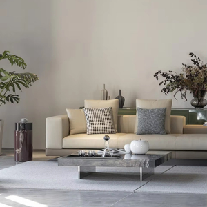 Promodern <strong>Beige</strong> Sectional Sofa Sophisticated and Comfort-driven an <strong>Easy</strong> Style Transformer for Villas and Living Spaces