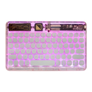 Teclado inalámbrico rosa para iPad Macbook Pro Air Laptop PC teléfonos inteligentes tableta recargable multidispositivo Bluetooth teclados delgados