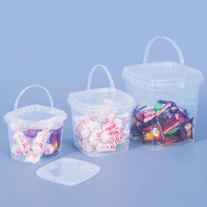 Прямоугольное ясное пластиковое ведро PP с ручкой и крышкой - Product Image 5