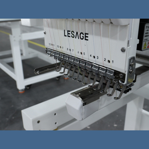 Lesage programable 1 cabeza computadora ropa plana 15 agujas 3D patrón gorra sombrero máquina de bordado para la venta - Product Image 6