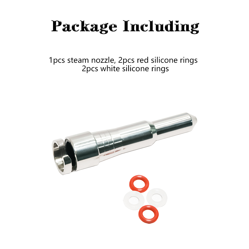 Silver(1pcs steam nozzle 4pcs silicone rings)