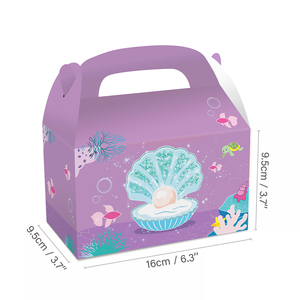 Huancai 12 cái ít Nàng Tiên Cá ủng hộ Đảng hộp giấy hộp quà tặng bánh Goodies kẹo điều trị hộp cho trẻ em sinh nhật bên Nguồn cung cấp - Product Image 3