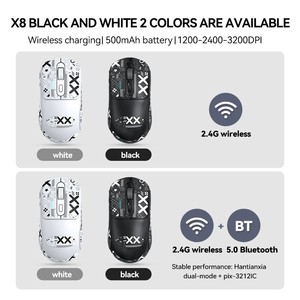 T-WOLF X8充電式2.4gワイヤレスBTマウス3200DPIゲーミングマウスコンピュータおよびラップトップUSB接続CE ROHS FCC - Product Image 4