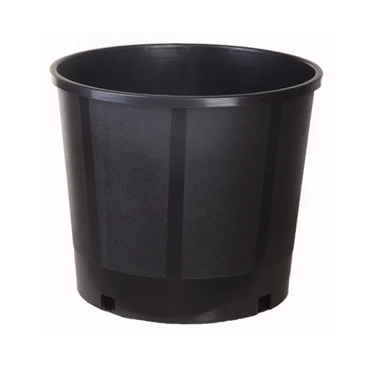 PP Recipientes de Plantas Ao Ar Livre Durável Preto Vasos de Flores de Plástico Berçário Potes Galão 3 Usados com Flor/Planta verde Rodada forma