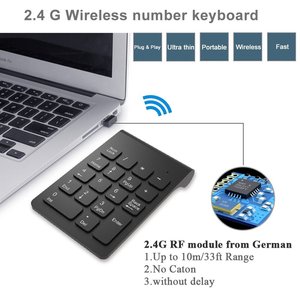 18-Keys Digital RGB USB Desktop Optical Mini <strong>Notebook</strong> <strong>Keyboard</strong> Black 2.4GHz Wireless Numeric Keypad USB 2.0 RGB - Product Image 3