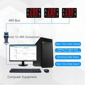 RS485 Salida Modbus Termómetro digital Higrómetro Controlador de temperatura y humedad Sensor Registrador de datos con sonda de metal