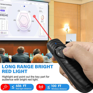 2024 nuovo regalo 2-in-1 USB Type-C presentazione Clicker laser puntatore remoto ricaricabile Powerpoint Clicker con controllo del volume - Product Image 2