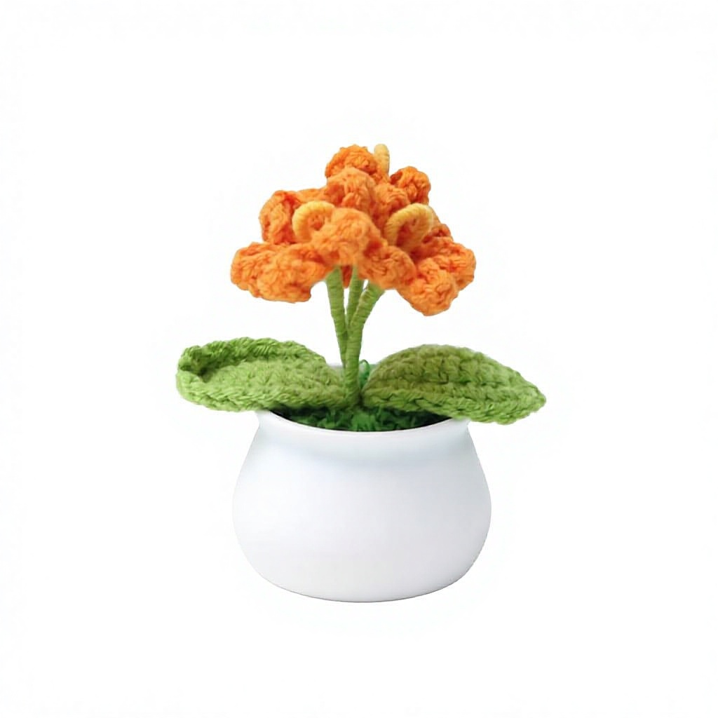 Non ti scordar di me tre fiori arancione-30 foglie verdi-48 porc bianco