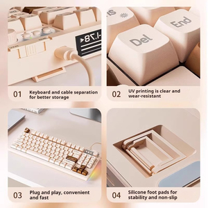 Hot Selling EWEADN V87 RGB Wired Membrane <strong>Keyboard</strong> Portable Office 87-Key PBT Mechanical Projection <strong>Keyboard</strong> Kailh Axis Body New
