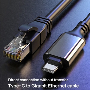 USB <strong>Type</strong> C to RJ45 Ethernet Cable RJ45 Cable Directly <strong>Connected</strong> Gigabit LAN <strong>Network</strong> Adapter for MacBook Pro/Phone - Product Image 2