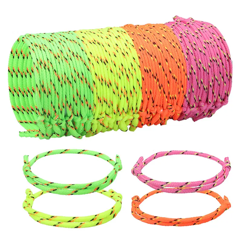 Bracelets Paracord ajustables simples Bracelet d'amitié tissé au néon pour garçon et fille