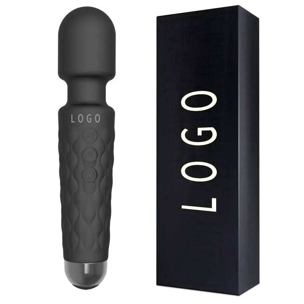 Logo kustom tongkat pijat 20 mode getaran alat getar mainan seks perangkat untuk wanita Av tongkat pijat