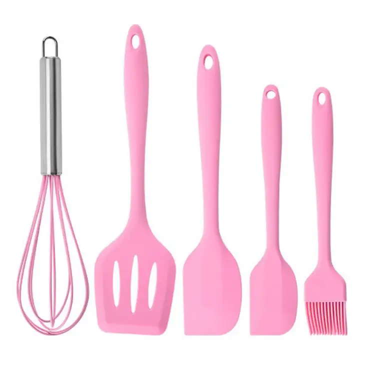 Kingwise Hot Bán Mini 5 Mảnh Chịu Nhiệt Nhà Bếp Đồ Dùng Set Silicone Baking Công Cụ Silicon Đồ Dùng Nấu Ăn Công Cụ