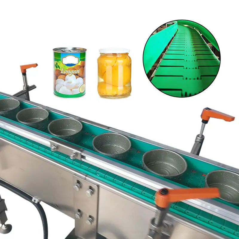 Food Industry Packaging Production Line Table Top Chain Belt Conveyor Design