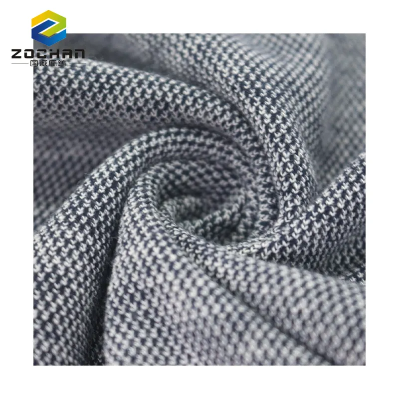 El mejor material 140gsm 80% Algodón 20% Lino Piqué Mash azul oscuro blanco tejido orgánico tejido ecológico para ropa