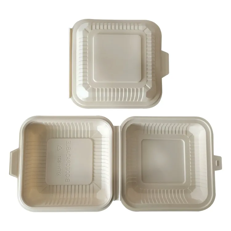 Grosir bahan alami Sehat kotak makan siang Bento sehat kotak makan siang 100% biodegradable PLA kotak makan siang