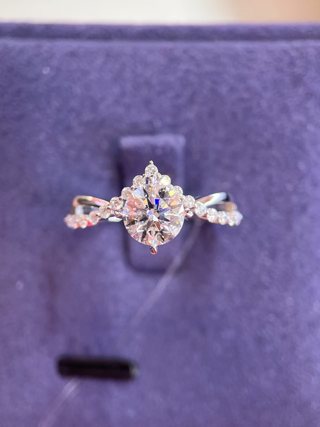 Bague en platine 47| 1.06ct+0.21ct