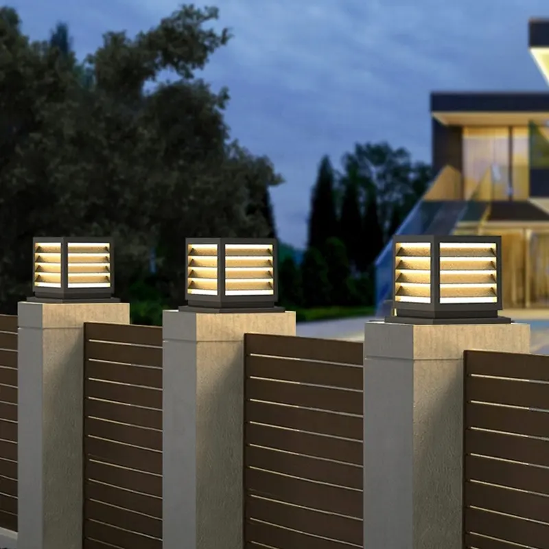 Valla de paisaje al aire libre impermeable IP65 columna de jardín iluminación LED puerta patio columna solar Pilar Luz Jardín Luz