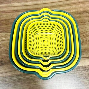 批发6合1塑料漏勺滤网蔬菜水果食品排水清洁网篮套装厨房水槽洗碗 - Product Image 2