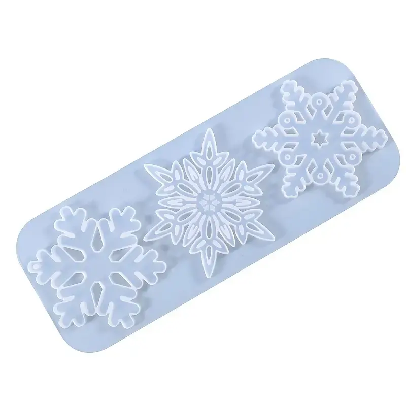 1pc ciondolo fiocco di neve stampo in Silicone fiocco di neve di natale stampo in resina fai da te fiocco di neve portachiavi stampo decorazione albero di natale