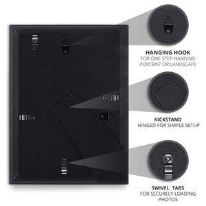 <strong>8</strong> <strong>X</strong> 10 Picture <strong>Frames</strong> 4 Pack Photo <strong>Frame</strong> Display 5x7 with Mat or 8x10 Without Mat Solid Plastic Photo <strong>Frames</strong>