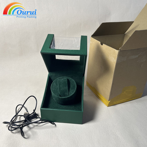 Transparent Green Leather Rotating Display <strong>Case</strong> for Plug-In <strong>Watches</strong> <strong>Watch</strong> Boxes &amp; <strong>Cases</strong>