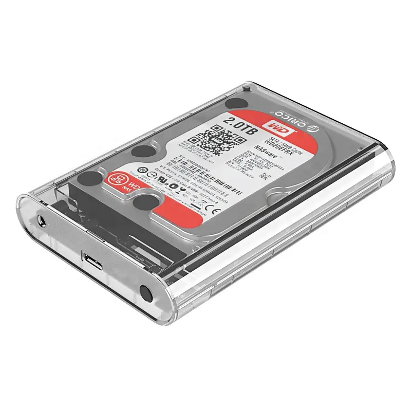 Kotak Casing Drive Hard Disk 12TB, Protokol UASP Transparan SATA HDD 3.5 Wadah Eksternal HDD