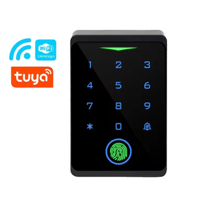 Sistema de Control de acceso inteligente Tuya IP66 para exteriores con timbre lector de tarjetas de huellas dactilares biométrico controlador de acceso WIFI - Product Image 1
