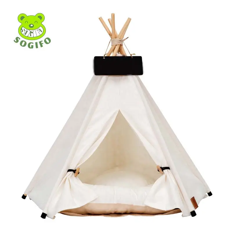 Sogifo pieghevole Indoor Dogs House Outdoor Portable Pet Teepee Dog Cat tende Puppy House con cuscino letto