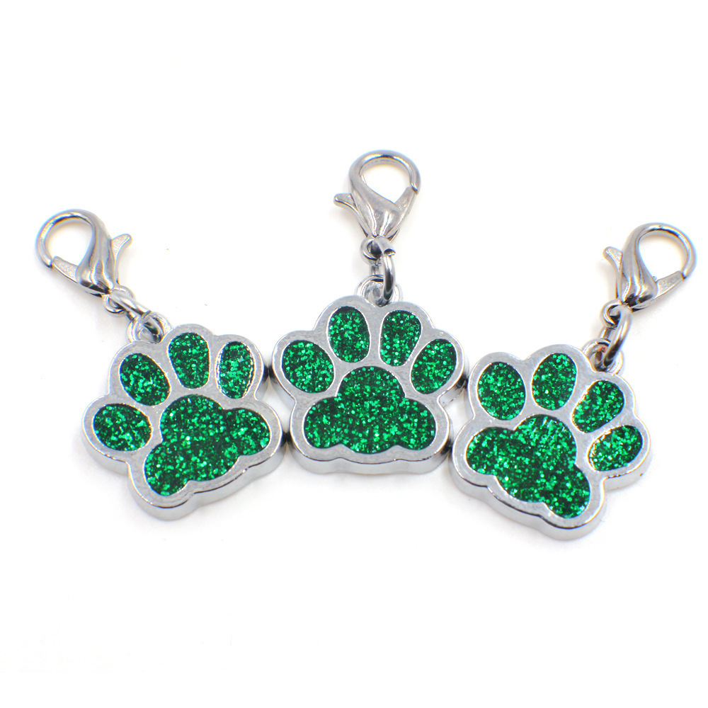 Pendentif vert foncé + fermoir mousqueton